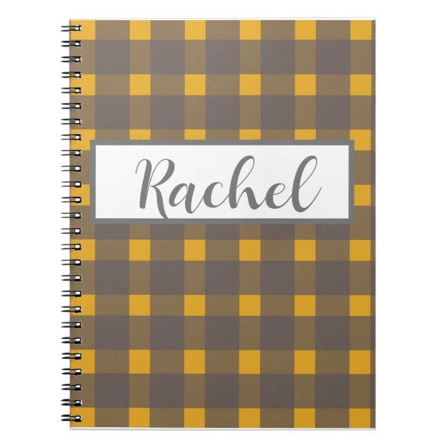 Cuaderno Gray Gingham Rústico (Frente)
