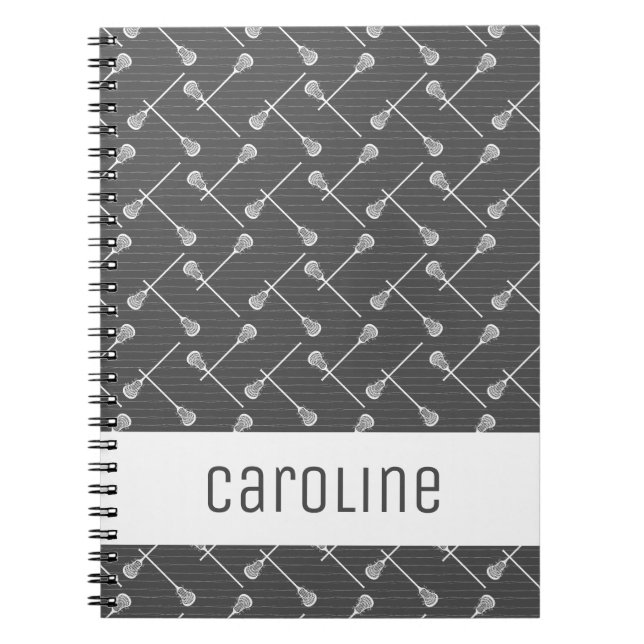 Cuaderno Gray Lacrosse White Sticks Patterned (Frente)