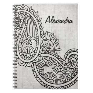 Cuaderno Gray Mehndi Motif Notebook