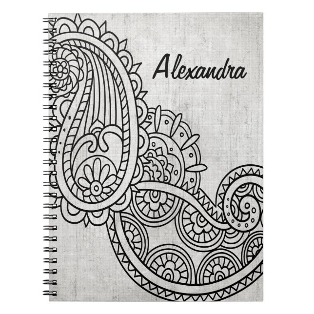 Cuaderno Gray Mehndi Motif Notebook (Frente)