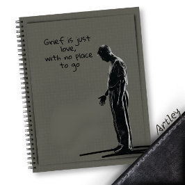 Cuaderno Gray Mens Loss Grief Grief Journal Pen Tinta para