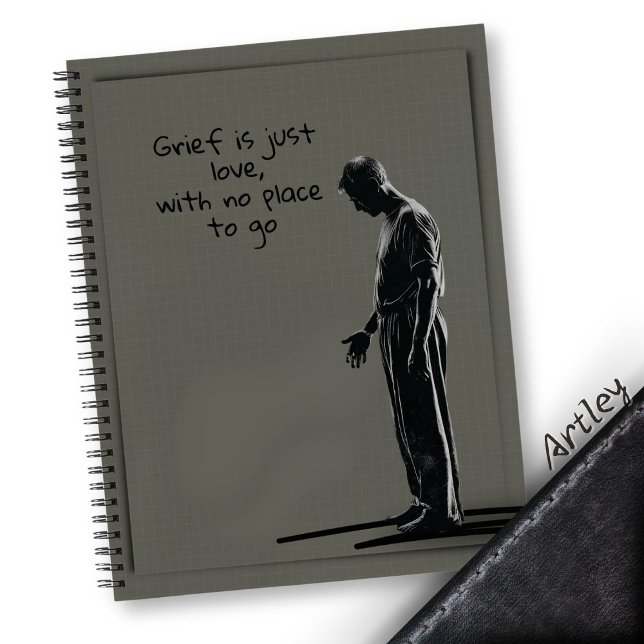 Cuaderno Gray Mens Loss Grief Grief Journal Pen Tinta para  (Subido por el creador)