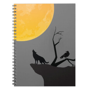 Cuaderno Gray Moon Wolf Raven Notes