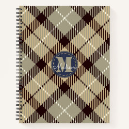 Cuaderno Gray Tartán moderno de Burlywood Jeans Monograma n