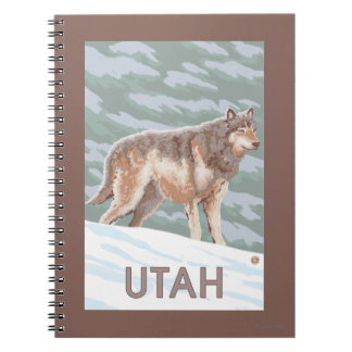 Cuaderno Gray Wolf Standing Utah