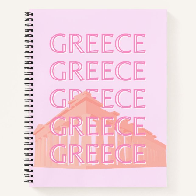 Cuaderno Grecia, arte de viajes griego, arte de viajes past (Anverso)