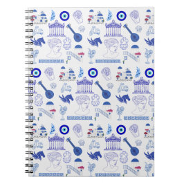 Cuaderno Grecia Azul y Blanco