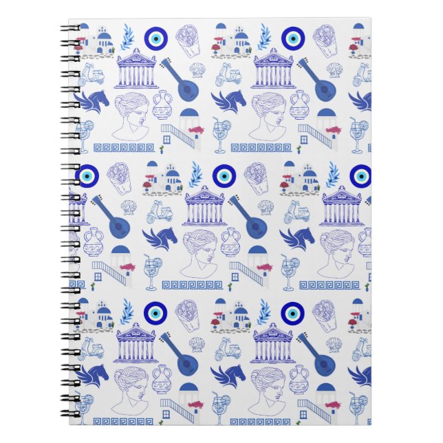 Cuaderno Grecia Azul y Blanco (Frente)