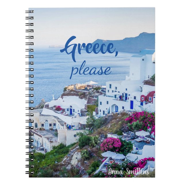 Cuaderno Grecia Por Favor/ Entorno Personalizado/ Santorini (Frente)