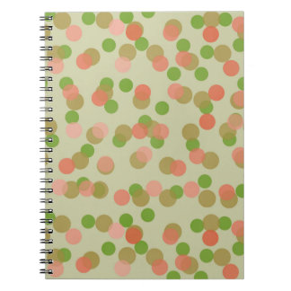 Cuaderno Green and Peachy Pink Polka Dots