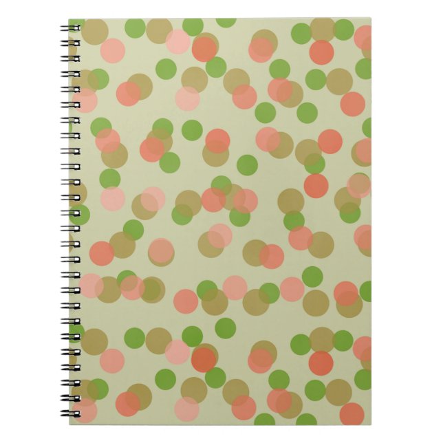 Cuaderno Green and Peachy Pink Polka Dots (Frente)