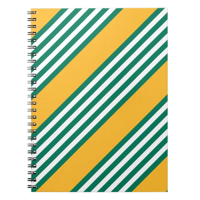 Cuaderno Green and white five stripe pattern with yellow (Frente)
