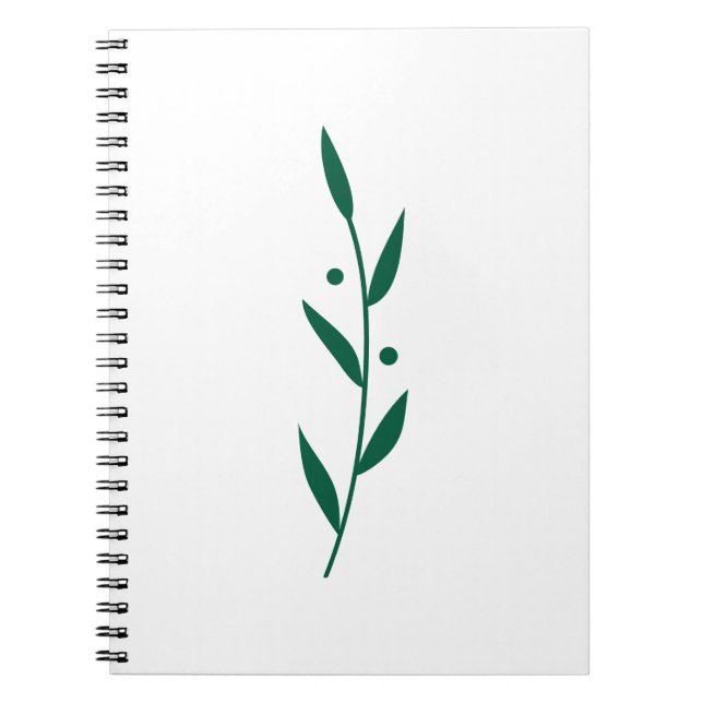 Cuaderno Green and White Leaf Branch Clean Botanical  (Frente)