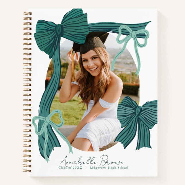 Cuaderno Green Bows Photo Graduation Guest Book (Anverso)