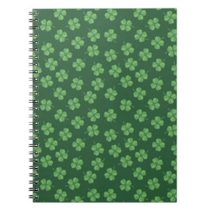 Cuaderno Green Celtic Irish Four Leafed Clovers St. Patrick