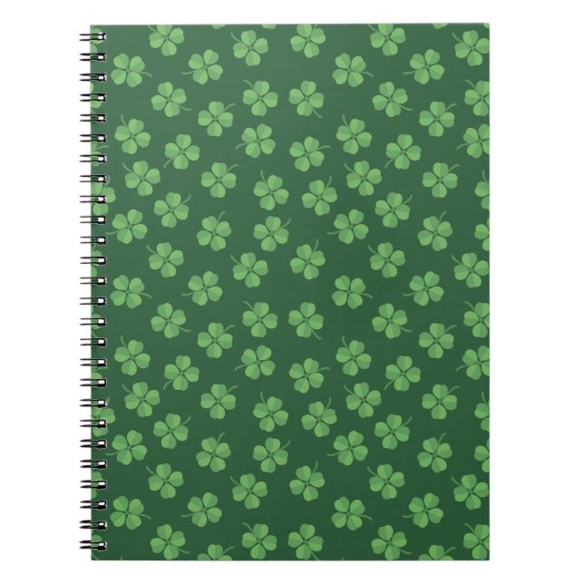 Cuaderno Green Celtic Irish Four Leafed Clovers St. Patrick (Frente)