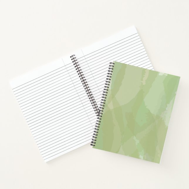 Cuaderno Green, cool, trendy watercolor abstract pattern (Interior)