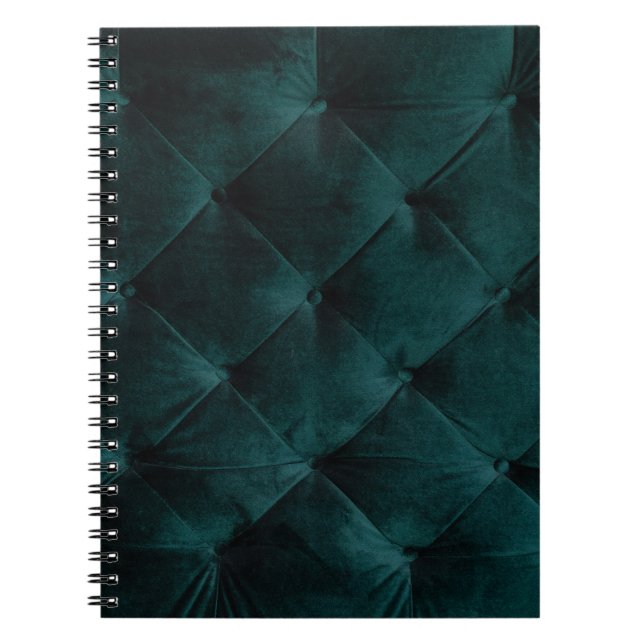 Cuaderno Green de terciopelo: Elegancia textil malaquita (Frente)