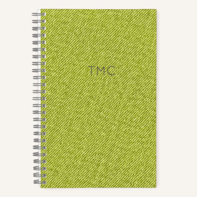 Cuaderno Green Denim Monogram INITIALS Gray Masculine Guay (Anverso)