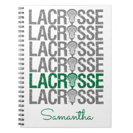 Cuaderno Green Distressed Lacrosse Word