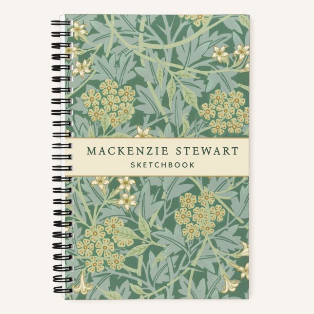 Cuaderno Green Jasmine Botanical Pattern Sketchbook (Anverso)