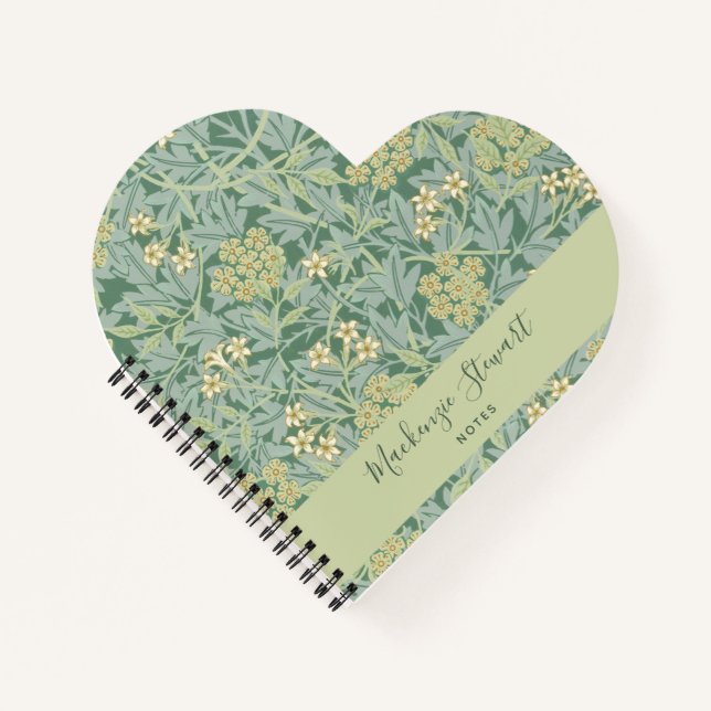 Cuaderno Green Jasmine Floral Pattern Name (Anverso)