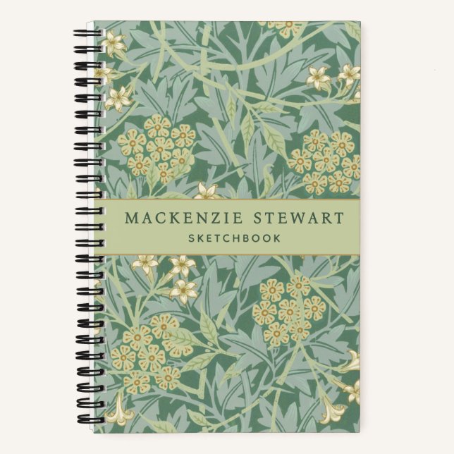 Cuaderno Green Jasmine Floral Pattern Sketchbook (Anverso)