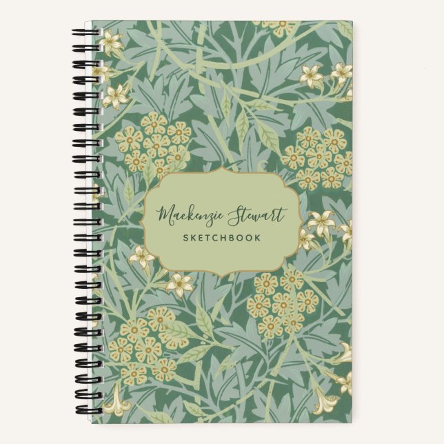 Cuaderno Green Jasmine Floral Pattern Sketchbook (Anverso)