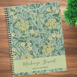 Cuaderno Green Jasmine Floral Pattern Sketchbook