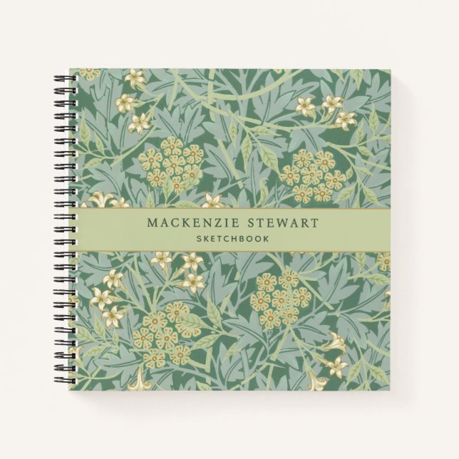 Cuaderno Green Jasmine Floral Pattern Sketchbook (Anverso)