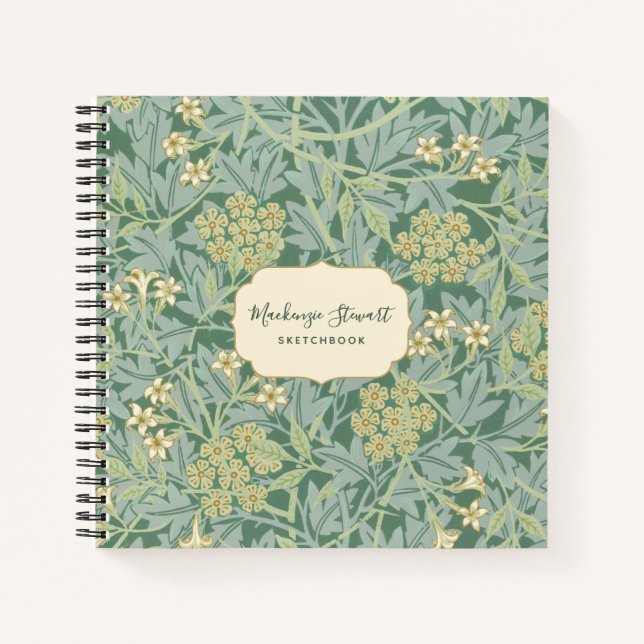 Cuaderno Green Jasmine Floral Pattern Sketchbook (Anverso)