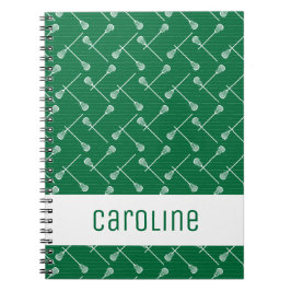 Cuaderno Green Lacrosse White Sticks Patterned