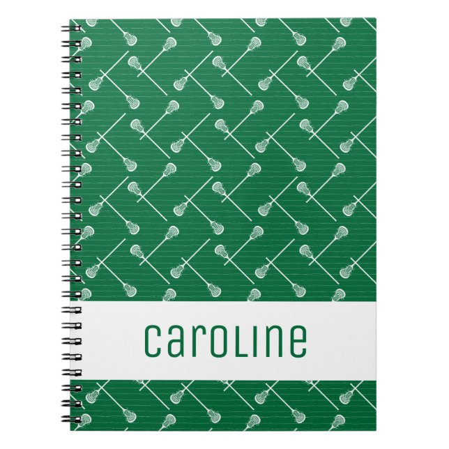 Cuaderno Green Lacrosse White Sticks Patterned (Frente)