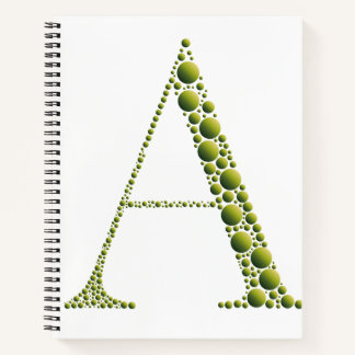 Cuaderno Green Letter A Journal – MinimalAesthetic Notebook