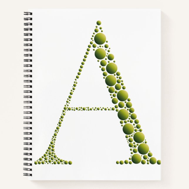 Cuaderno Green Letter A Journal – MinimalAesthetic Notebook (Anverso)