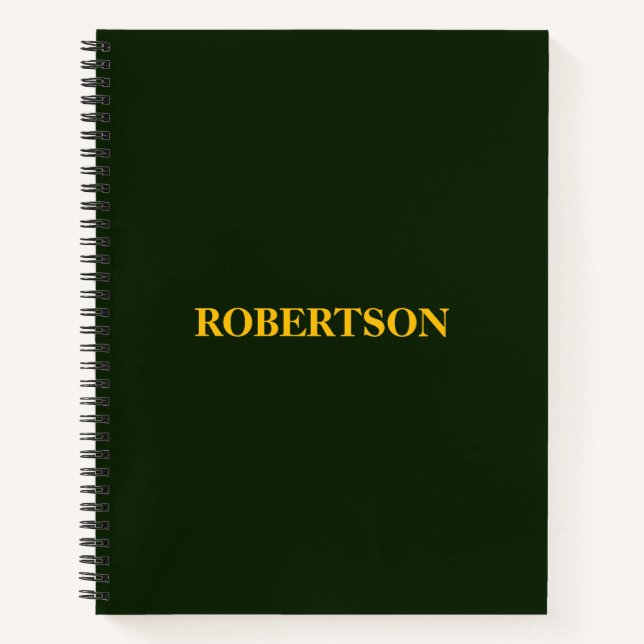Cuaderno Green minimalist custom name  (Anverso)