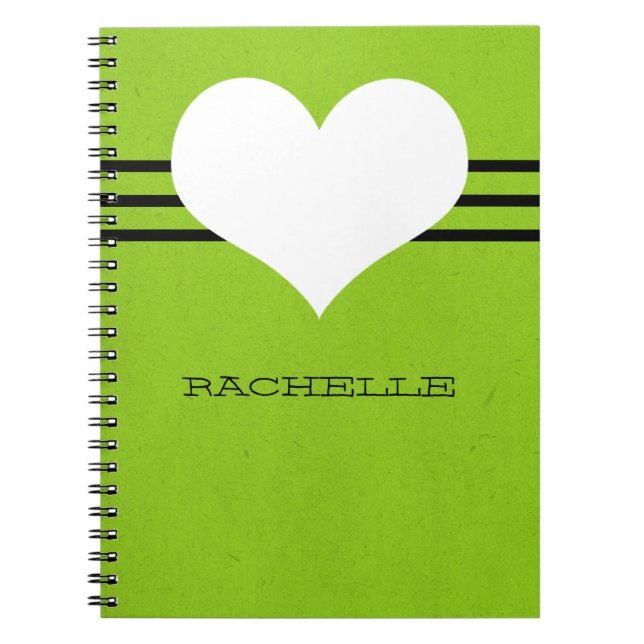 Cuaderno Green Modern Heart Notebook (Frente)