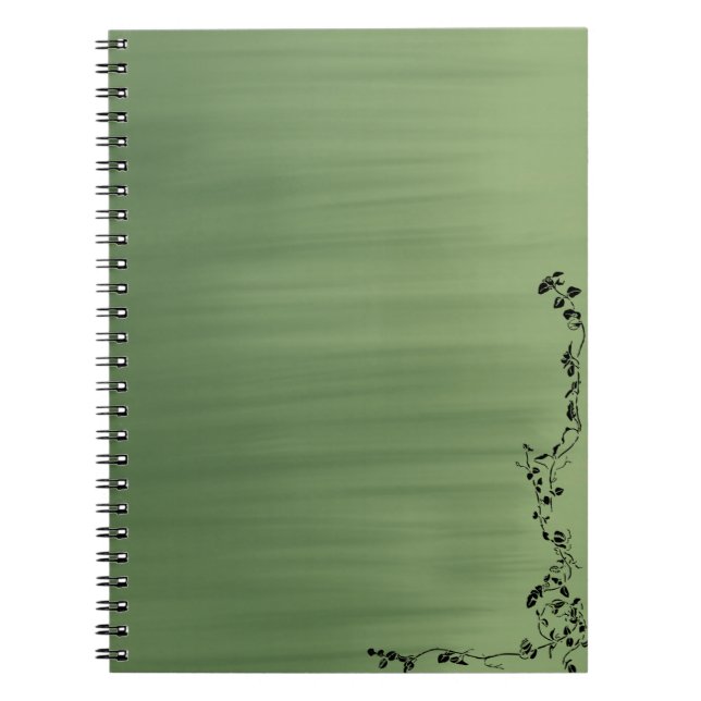 Cuaderno Green Notebook with Floral Accent – Stylish Journa (Frente)