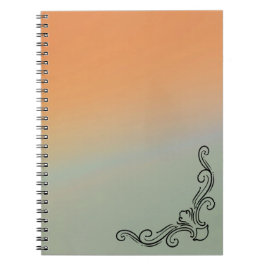 Cuaderno Green & Orange Ombre Notebook with Black Accent