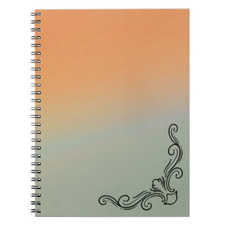 Cuaderno Green & Orange Ombre Notebook with Black Accent