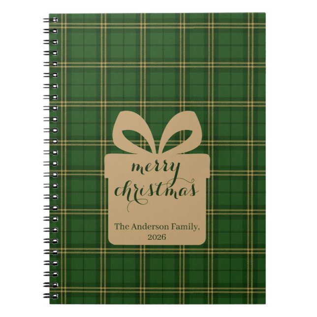 Cuaderno Green Plaid Christmas Festive Pattern -  (Frente)