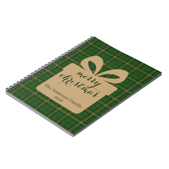 Cuaderno Green Plaid Christmas Festive Pattern -  (Lado Izquierdo)