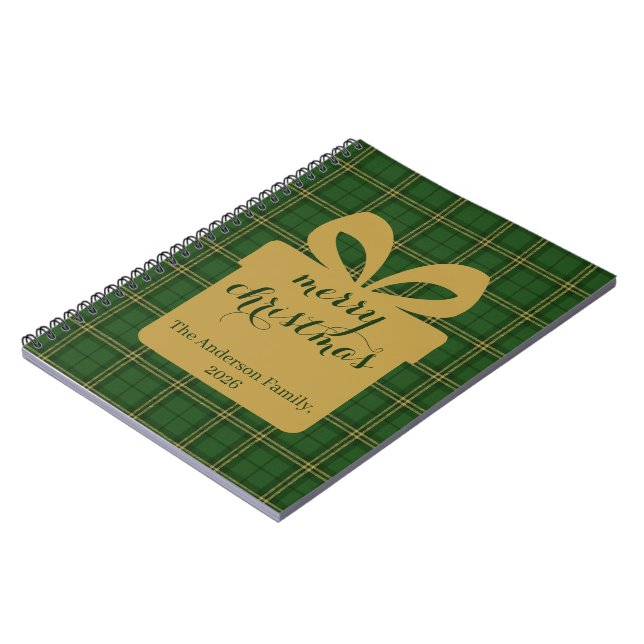 Cuaderno Green Plaid Christmas Festive Pattern -  (Lado Izquierdo)