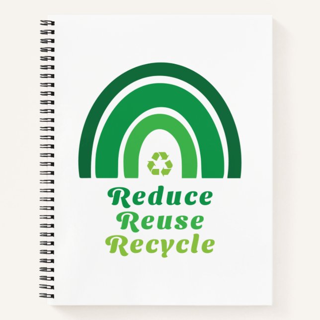 Cuaderno Green Rainbow Environmental Reduce Reuse Reuse Reu (Anverso)