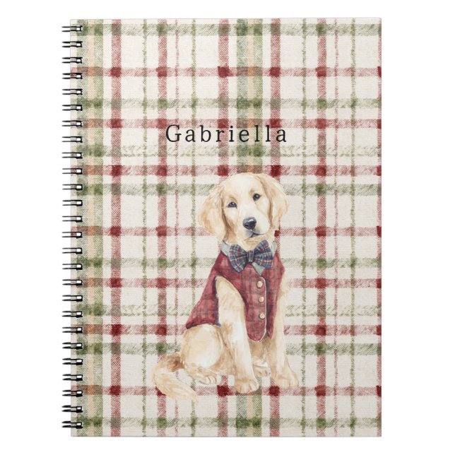 Cuaderno Green Red Cream Stripes Dog (Frente)