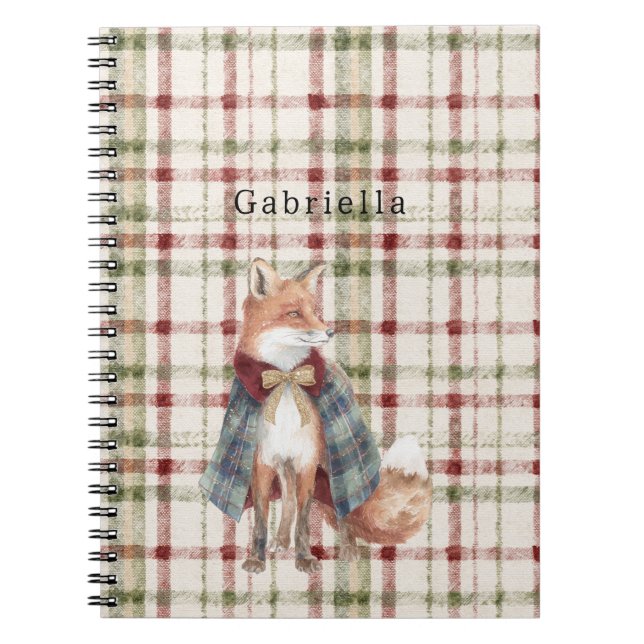 Cuaderno Green Red Cream Stripes Fox  (Frente)