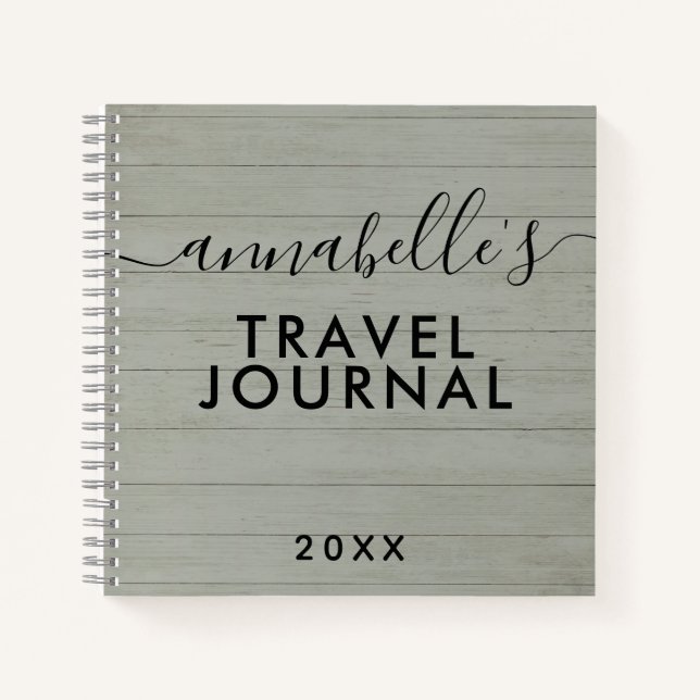 Cuaderno Green Rustic Camping Woods RV Travel Journal (Anverso)