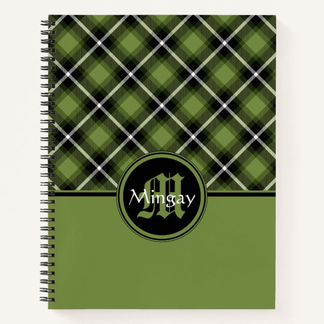 Cuaderno Green Scottish Plaid Personalizado (Anverso)