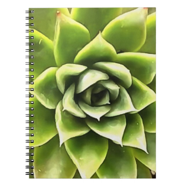 Cuaderno Green Succulent Close Up Cacti Art (Frente)