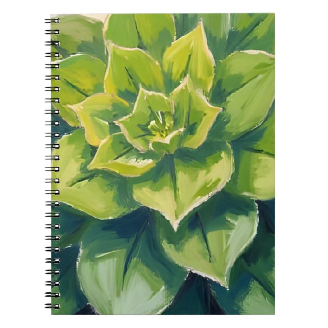 Cuaderno Green Succulent Plant Painting Botanical (Frente)